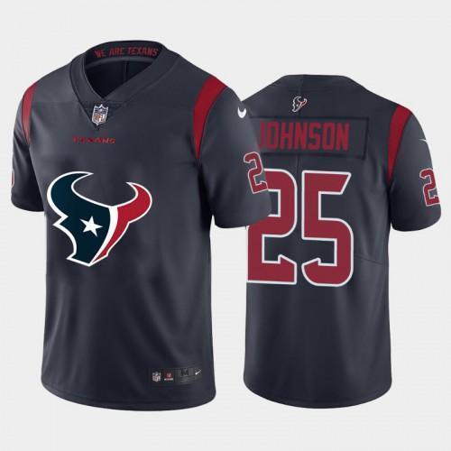 Houston Houston Texans #25 Duke Johnson Navy Blue Nike Big Team Logo Vapor Jersey