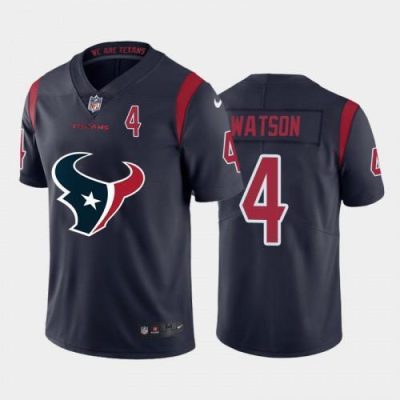 Houston Houston Texans #4 Deshaun Watson Navy Blue Nike Big Team Logo Player Vapor Jersey