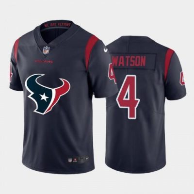 Houston Houston Texans #4 Deshaun Watson Navy Blue Nike Big Team Logo Vapor Jersey
