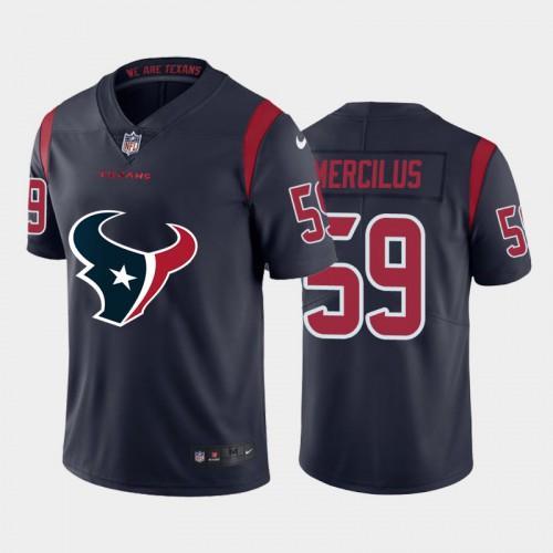 Houston Houston Texans #59 Whitney Mercilus Navy Blue Nike Big Team Logo Vapor Jersey