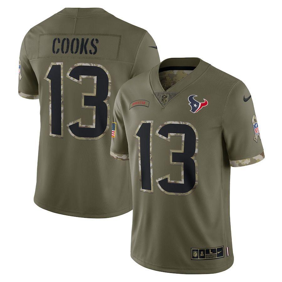 Houston Texans #13 Brandin Cooks Nike 2022 Salute To Service Limited Jersey - Olive