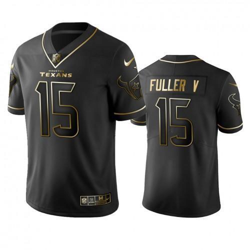 Houston Texans #15 Will Fuller V Stitched NFL Vapor Untouchable Limited Black Golden Jersey