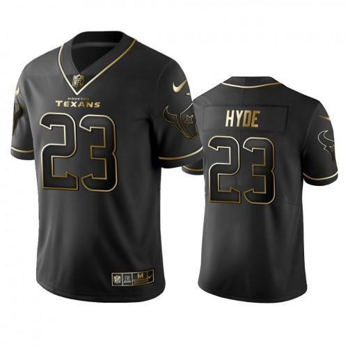 Houston Texans #23 Carlos Hyde Stitched NFL Vapor Untouchable Limited Black Golden Jersey