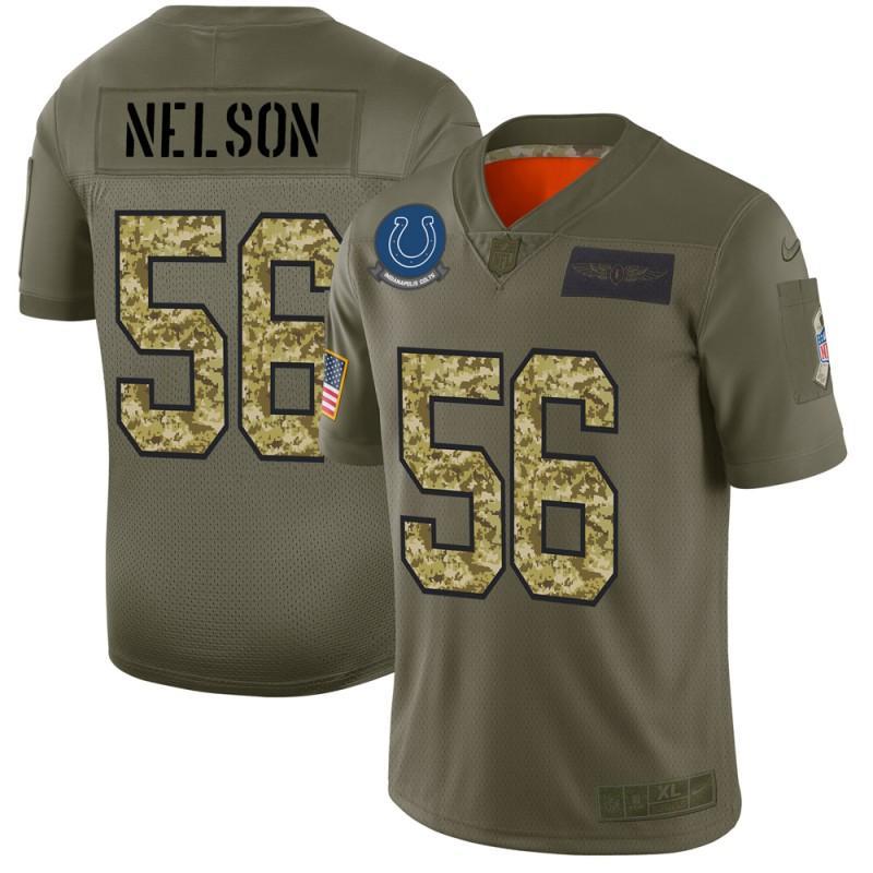 Indianapolis Colts #56 Quenton Nelson Nike 2019 Olive Camo Salute To Service Jersey