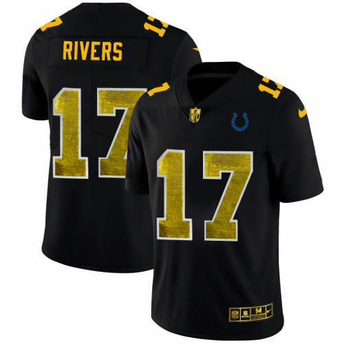 Indianapolis Indianapolis Colts #17 Philip Rivers Black Nike Golden Sequin Vapor Jersey