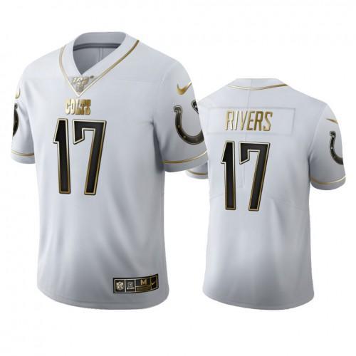 Indianapolis Indianapolis Colts #17 Philip Rivers Nike White Golden Edition Vapor 100 Jersey