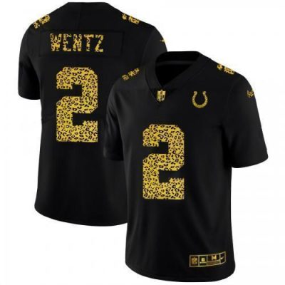 Indianapolis Indianapolis Colts #2 Carson Wentz Nike Leopard Print Fashion Vapor Jersey Black
