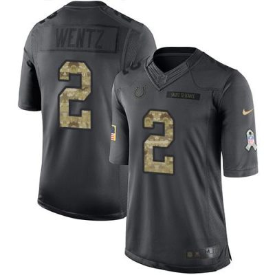 Indianapolis Indianapolis Colts #2 Carson Wentz Black Stitched NFL Limited 2016 Salute to Service Jersey