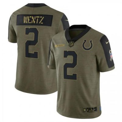 Indianapolis Indianapolis Colts #2 Carson Wentz Olive Nike Salute To Service Limited Player Jersey