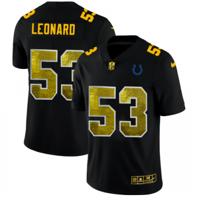 Indianapolis Indianapolis Colts #53 Darius Leonard Black Nike Golden Sequin Vapor Jersey