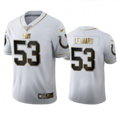 Indianapolis Indianapolis Colts #53 Darius Leonard Nike White Golden Edition Vapor 100 Jersey