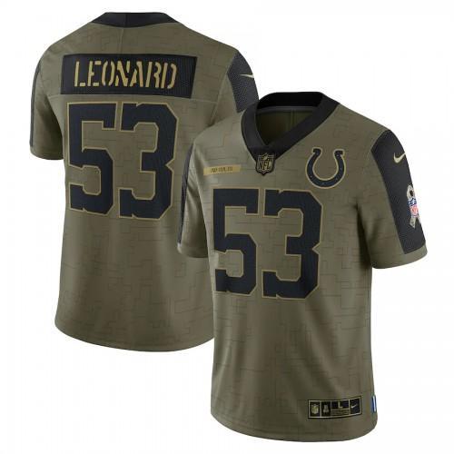 Indianapolis Indianapolis Colts #53 Darius Leonard Olive Nike Salute To Service Limited Player Jersey