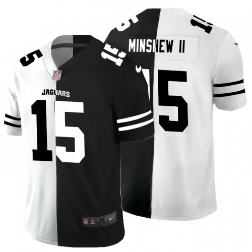 Jacksonville Jaguars #15 Gardner Minshew II Black V White Peace Split Nike Vapor Untouchable Limited NFL Jersey