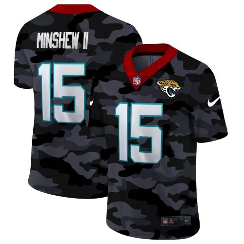 Jacksonville Jaguars #15 Gardner Minshew II Nike 2020 Black CAMO Vapor Untouchable Limited Stitched NFL Jersey