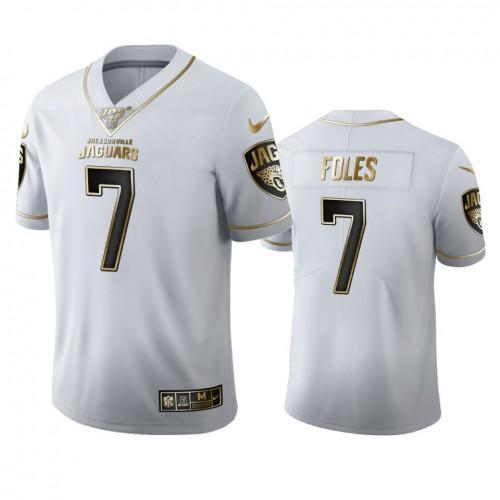 Jacksonville Jaguars #7 Nick Foles Nike White Golden Edition Vapor Limited NFL 100 Jersey