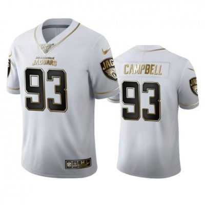 Jacksonville Jaguars #93 Calais Campbell Nike White Golden Edition Vapor Limited NFL 100 Jersey