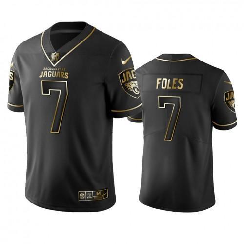 Jacksonville Jaguars #7 Nick Foles Stitched NFL Vapor Untouchable Limited Black Golden Jersey