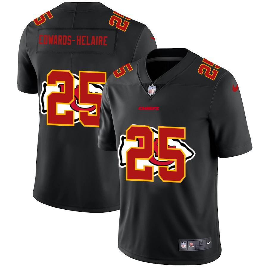 Kansas City Chiefs #25 Clyde Edwards-Helaire Nike Team Logo Dual Overlap Limited NFL Jersey Black