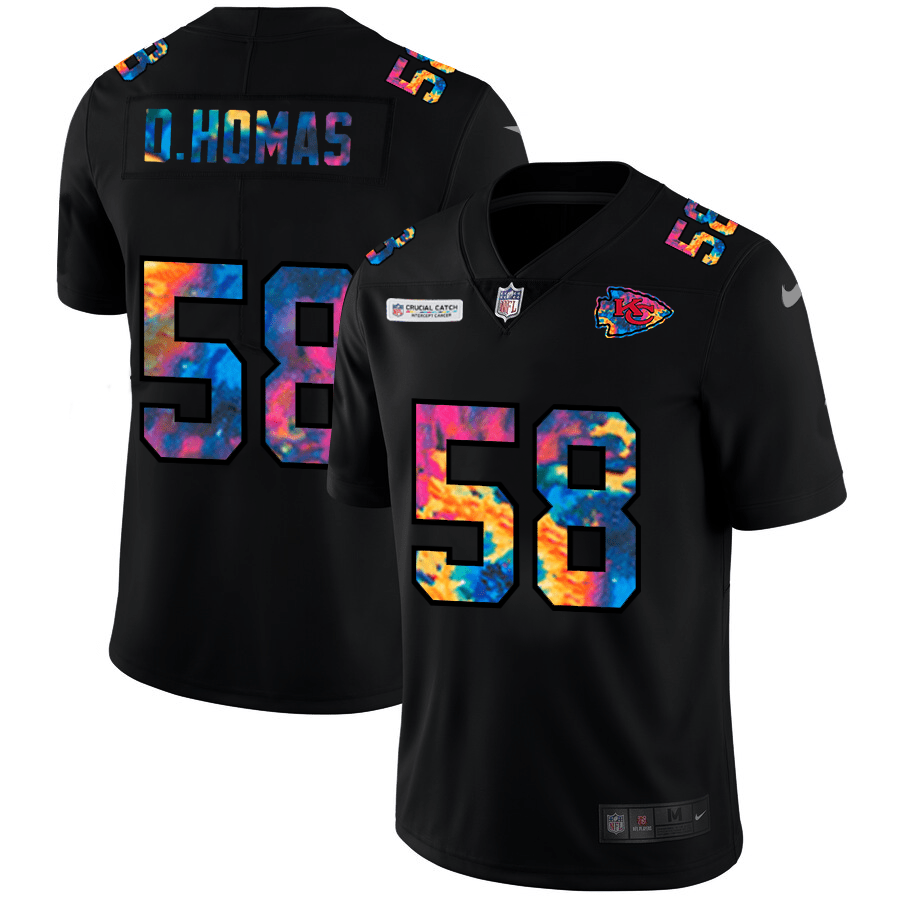 Kansas City Chiefs #58 Derrick Thomas Nike Multi-Color Black 2020 NFL Crucial Catch Vapor Untouchable Limited Jersey