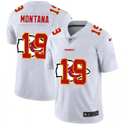 Kansas City Kansas City Chiefs #19 Joe Montana White Nike Team Logo Dual Overlap Limited NFL Jersey