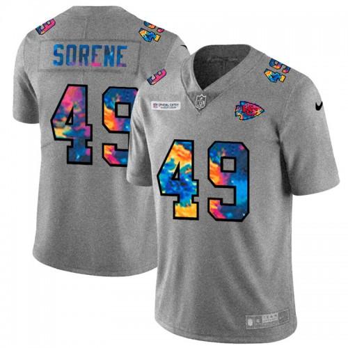 Kansas City Kansas City Chiefs #49 Daniel Sorensen Nike Multi-Color 2020 NFL Crucial Catch NFL Jersey Greyheather