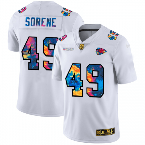 Kansas City Kansas City Chiefs #49 Daniel Sorensen White Nike Multi-Color 2020 NFL Crucial Catch Limited NFL Jersey