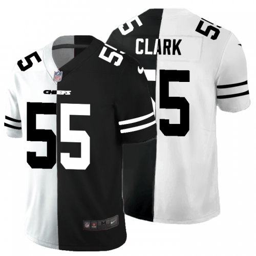 Kansas City Kansas City Chiefs #55 Frank Clark Black V White Peace Split Nike Vapor Untouchable Limited NFL Jersey