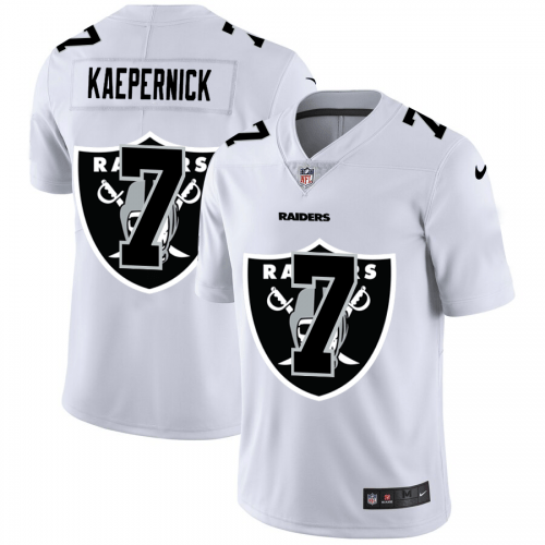 Las Vegas Raiders #7 Colin Kaepernick White Nike Team Logo Dual Overlap Limited NFL Jersey