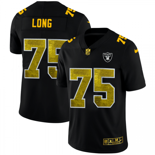 Las Vegas Raiders #75 Howie Long Black Nike Golden Sequin Vapor Limited NFL Jersey