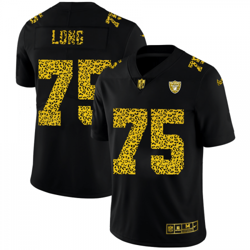 Las Vegas Raiders #75 Howie Long Nike Leopard Print Fashion Vapor Limited NFL Jersey Black