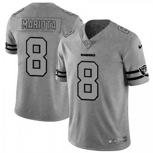 Las Vegas Raiders #8 Marcus Mariota Nike Gray Gridiron II Vapor Untouchable Limited NFL Jersey