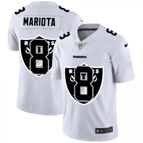 Las Vegas Raiders #8 Marcus Mariota White Nike Team Logo Dual Overlap Limited NFL Jersey