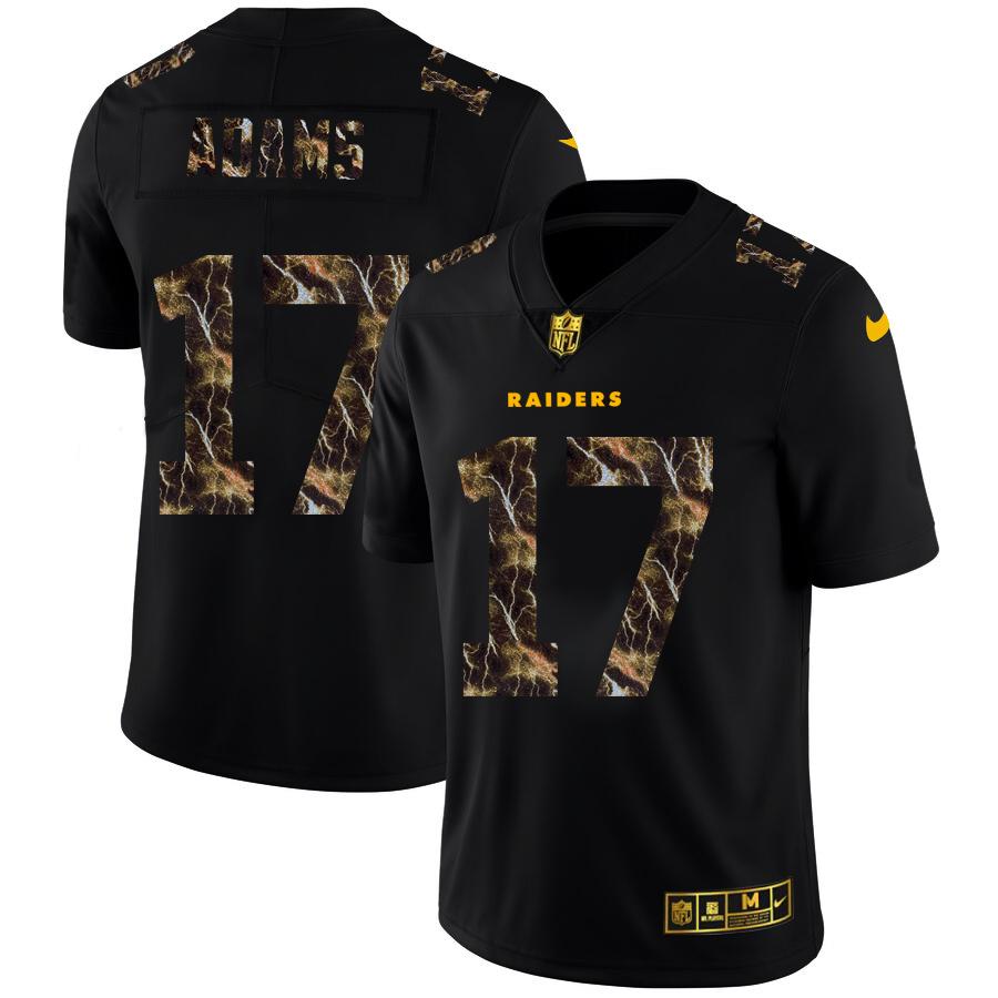 Las Vegas Raiders #17 Davante Adams Black Nike Flocked Lightning Vapor Limited NFL Jersey