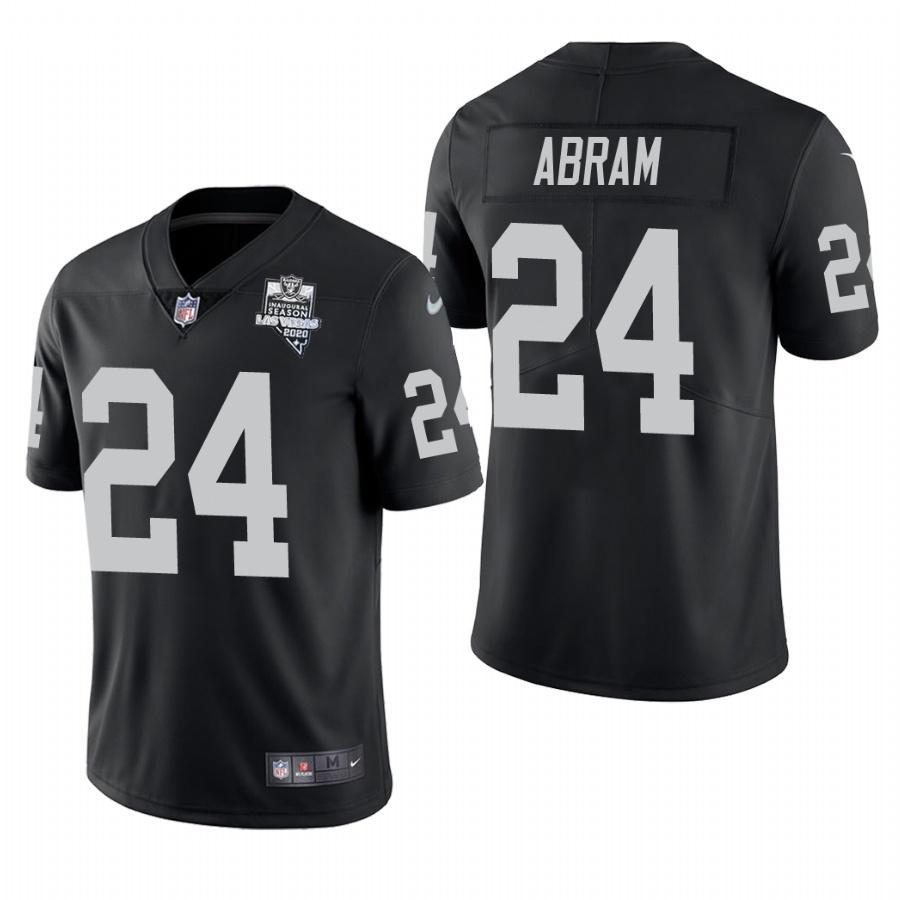 Las Vegas Raiders #24 Johnathan Abram Nike 2020 Inaugural Season Vapor Limited NFL Jersey Black