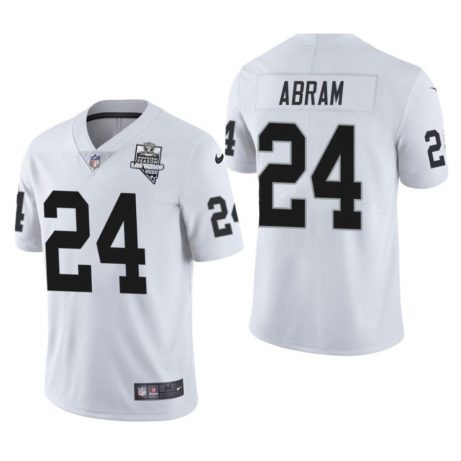 Las Vegas Raiders #24 Johnathan Abram Nike 2020 Inaugural Season Vapor Limited NFL Jersey White