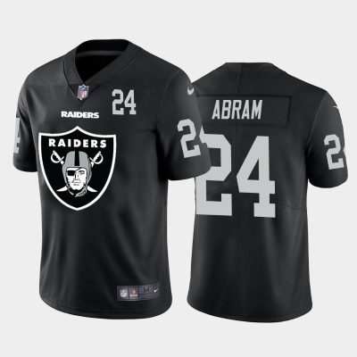 Las Vegas Raiders #24 Johnathan Abram Black Nike Big Team Logo Player Vapor Limited NFL Jersey