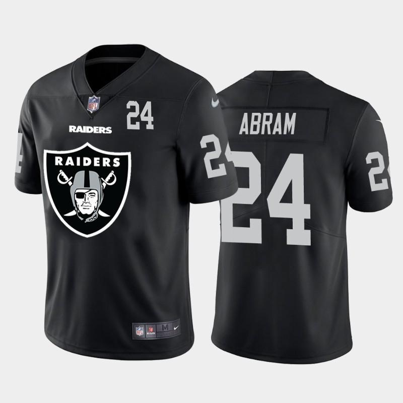 Las Vegas Raiders #24 Johnathan Abram Black Nike Big Team Logo Player Vapor Limited NFL Jersey