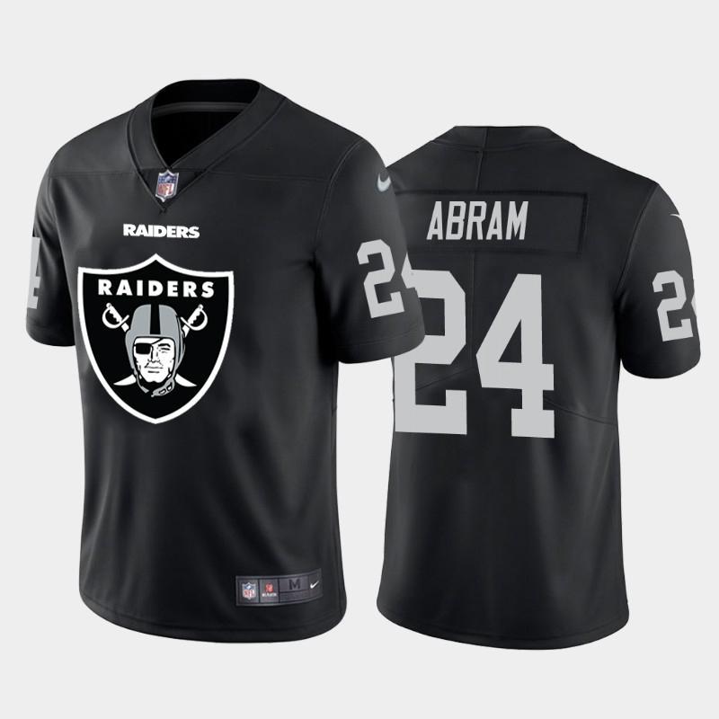 Las Vegas Raiders #24 Johnathan Abram Black Nike Big Team Logo Vapor Limited NFL Jersey