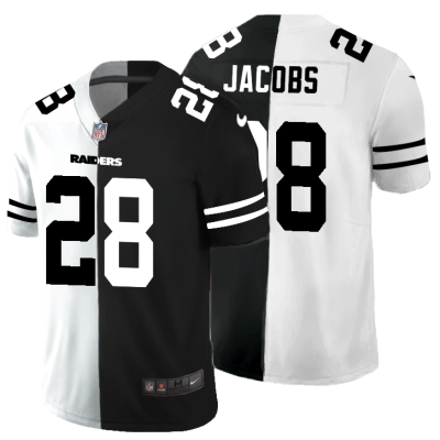 Las Vegas Raiders #28 Josh Jacobs Black V White Peace Split Nike Vapor Untouchable Limited NFL Jersey