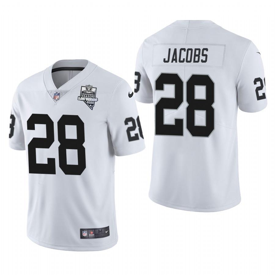 Las Vegas Raiders #28 Josh Jacobs Nike 2020 Inaugural Season Vapor Limited NFL Jersey White