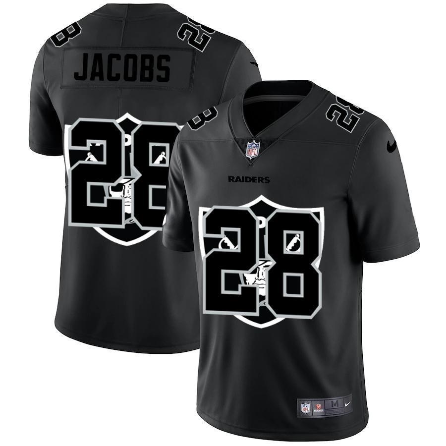 Las Vegas Raiders #28 Josh Jacobs Nike Team Logo Dual Overlap Limited NFL Jersey Black