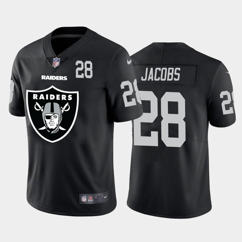 Las Vegas Raiders #28 Josh Jacobs Black Nike Big Team Logo Player Vapor Limited NFL Jersey