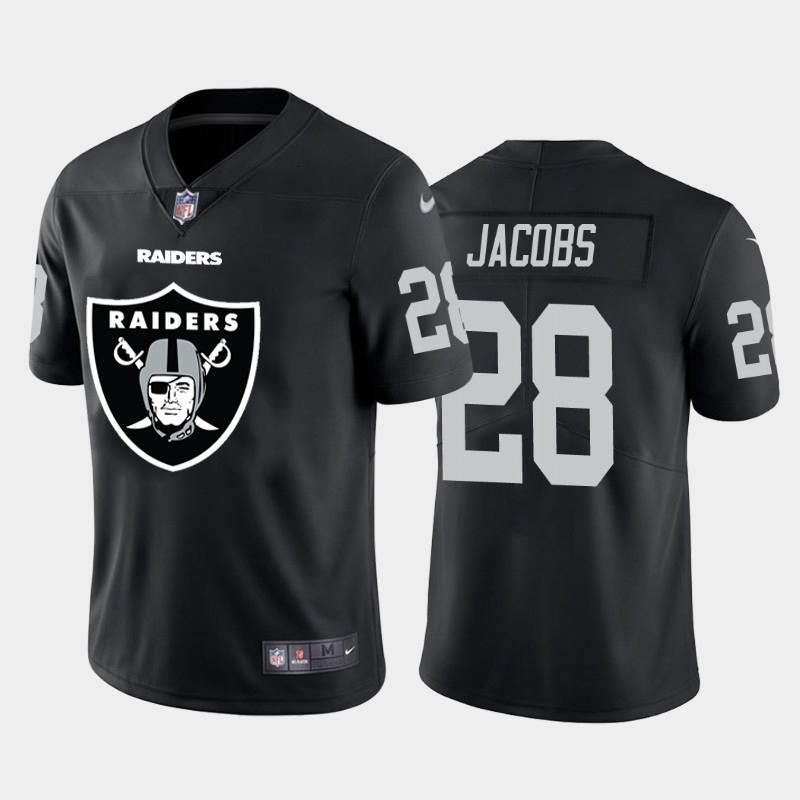 Las Vegas Raiders #28 Josh Jacobs Black Nike Big Team Logo Vapor Limited NFL Jersey