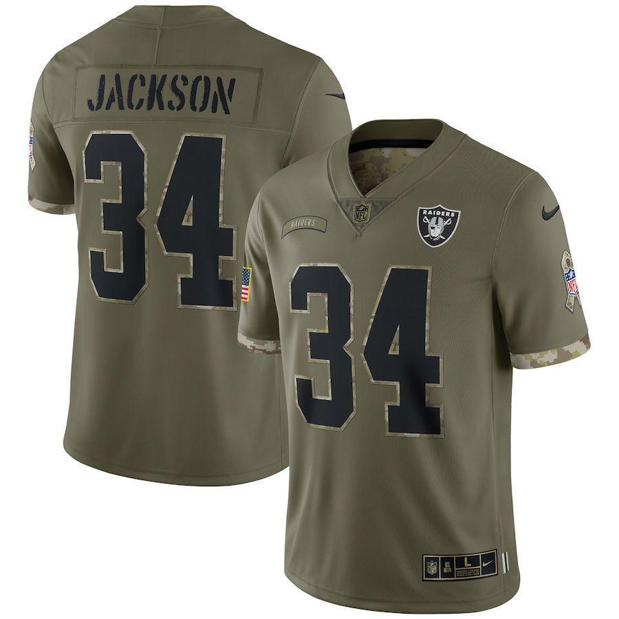 Las Vegas Raiders #34 Bo Jackson Nike 2022 Salute To Service Limited Jersey - Olive