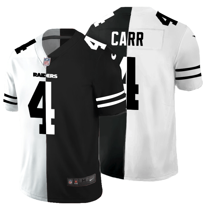 Las Vegas Raiders #4 Derek Carr Black V White Peace Split Nike Vapor Untouchable Limited NFL Jersey