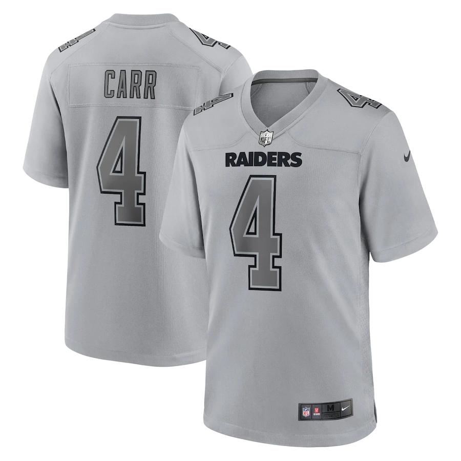 Las Vegas Raiders #4 Derek Carr Gray Atmosphere Fashion Game Jersey