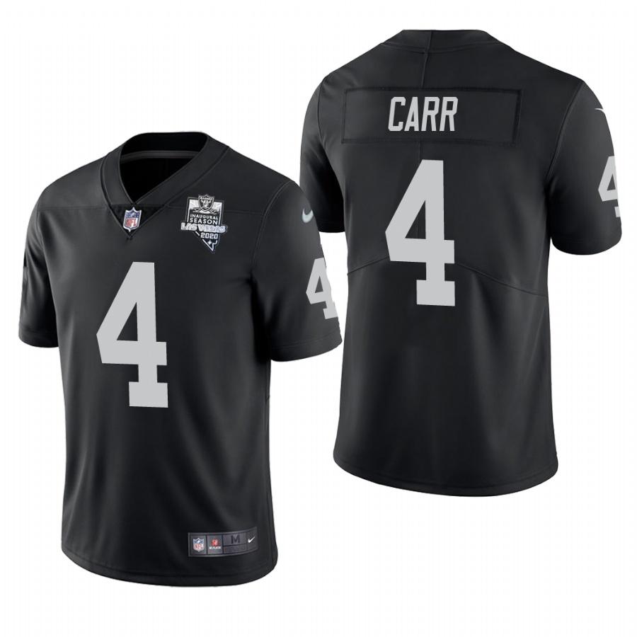 Las Vegas Raiders #4 Derek Carr Nike 2020 Inaugural Season Vapor Limited NFL Jersey Black