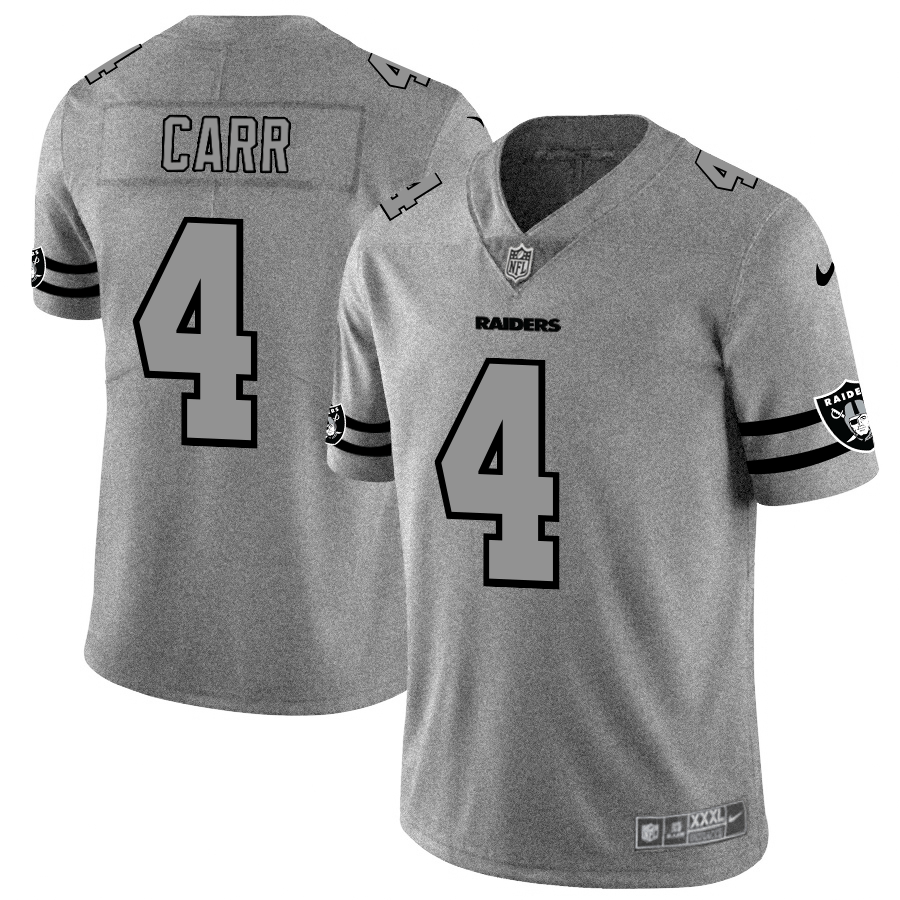 Las Vegas Raiders #4 Derek Carr Nike Gray Gridiron II Vapor Untouchable Limited NFL Jersey