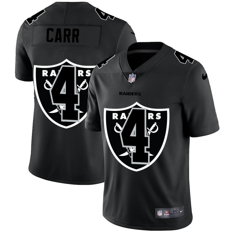 Las Vegas Raiders #4 Derek Carr Nike Team Logo Dual Overlap Limited NFL Jersey Black