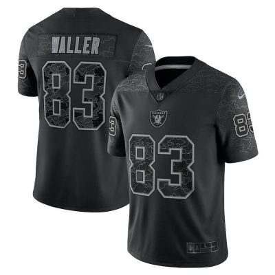 Las Vegas Raiders #83 Darren Waller Black Nike NFL Black Reflective Limited Jersey
